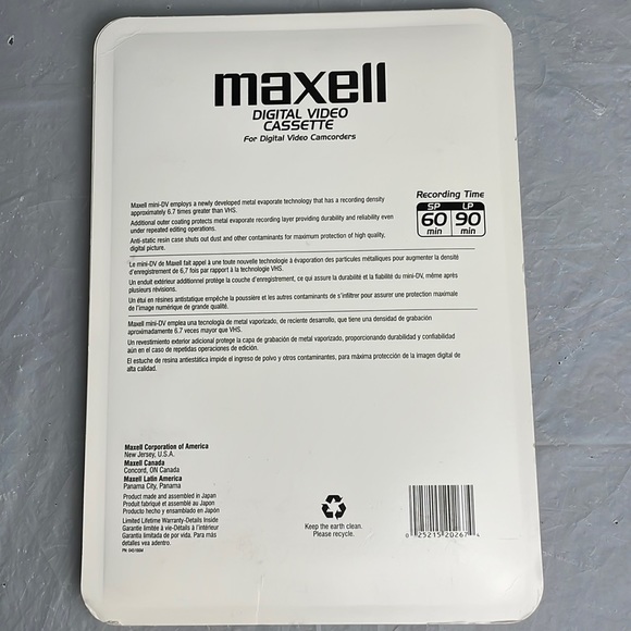 Maxell Mini Digital Video Cassette for Digital Video Camcorders 8 pack New - Picture 4 of 6